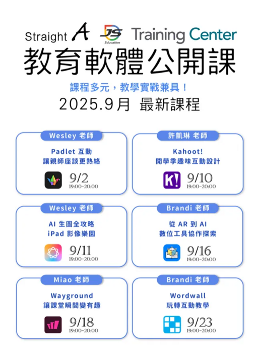 晶盛科技辦理 9 月份教育科技課程「開學季互動 + AI 輔助教學」!圖片